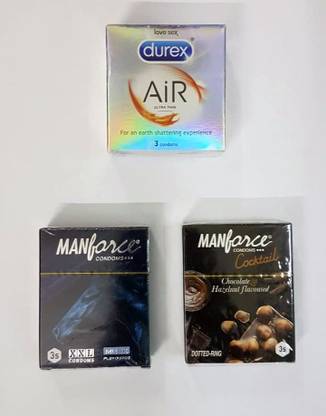 DUREX AiR Cocktail Chocolate-Hazelnut & XXL Musk PassionRaja.com Combo (9 Condoms) Condom