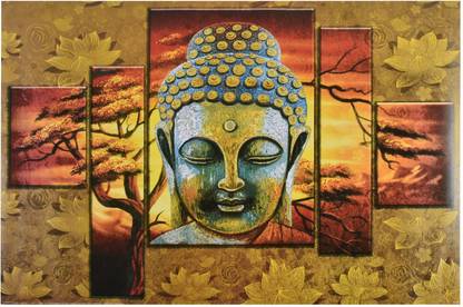 Elegant Texture Coated Painting Of Buddha Unframed Poster Big Fine Art Print