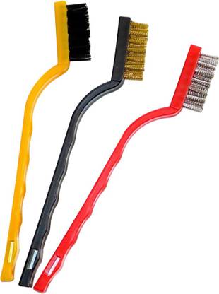 Dynamo 3 Pcs Mini Wire Brush Set - Cleaning Tool Kit Strip Brush