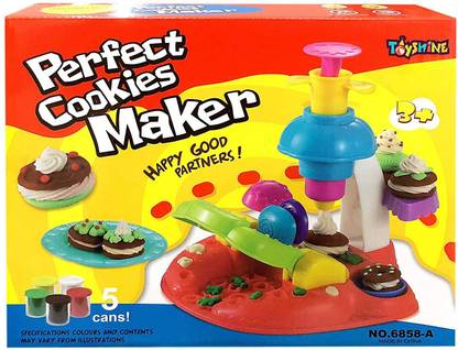 TOYSHINE DIY Cookies Clay Play Set Toy, Make Bakery Items with Clay, Real Clay Vending Machine, Clay Tubs