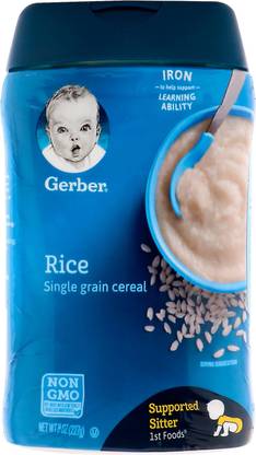 GERBER Rice Cereal, Single Grain, 8 oz (227 g) Cereal