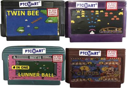 PTCMart 8 Bit Video games cassette games including Twinbee , galaxian , lunnerball and circus  Gaming Accessory Kit