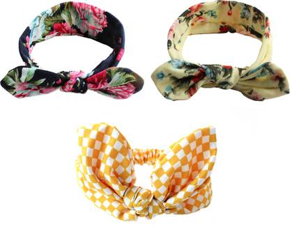 BABYMOON (Set of 3) Baby Headbands Turban Knotted, Girl's Hairbands for Newborn,Toddler and Children Head Band