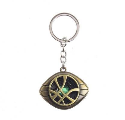 GCT Doctor Strange Eye of Agamotto Infinity Stone (Design-1) Marvel Superhero Collectible Gold Metal Keychain for Car Bike Men Women Keyring Key Chain