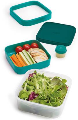 Joseph Joseph GoEat Space Saving Salad Box with Salad Dressing Pot 2 Containers Lunch Box