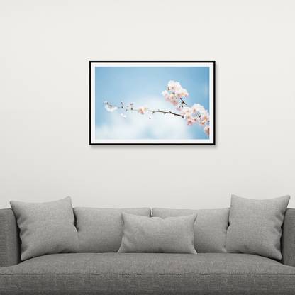 picsdream Framed Photo Print Sakura on Matte Paper Digital Reprint 8 inch x 12 inch Painting