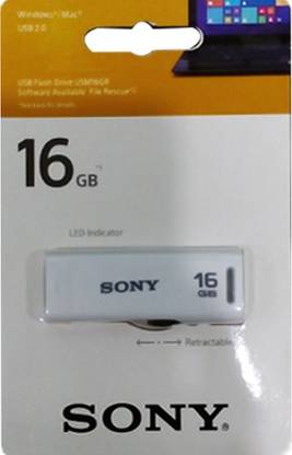 SONY USM16GR/W3 16 GB Pen Drive Compatible with Netbook, Mobile, Laptop USB 2.0 Plastic Case