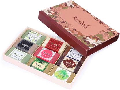 RAUDAH 100% Natural Handmade Soap Collection Set of 9 Pcs (30g Each)