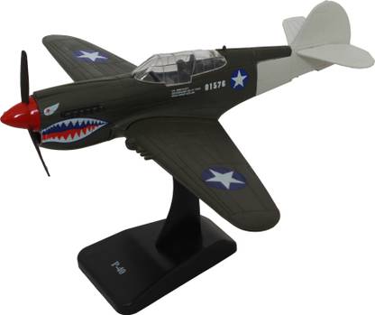 NEW RAY Scale 1:48 Sky Pilot P-40 Plane with Plastic Stand,