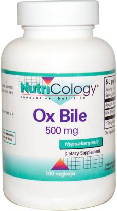 Nutricology Ox Bile, 500 mg, 100 caps