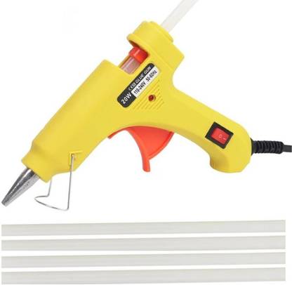 bandook 20 Watt With 04 Glue Sticks Hot Melt Glue Gun Yellow Color With Power Indicator For Art and Crafts , Diy , Kirigami , Paper , PCB , Plush Toys , Crafts , Wood , Box Standard Temperature Corded Glue Gun (07 mm) Standard Temperature Corded Glue Gun