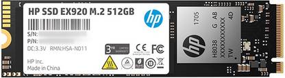 HP EX920 M.2 512 GB Laptop, Desktop Black PCIe NVMe Internal Solid State Drive (SSD) (2YY46AA#ABB)