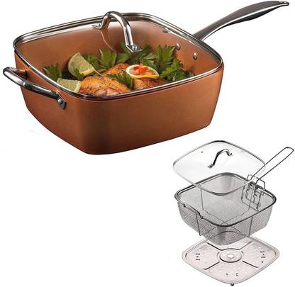 Copper Chef (5-Piece Square Pan Set) Fry Pan 24.1 cm diameter with Lid 3 L capacity