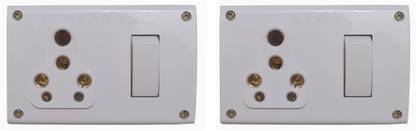 RUHAILA 16 AMP 3 PIN 2 PCS COMBO SOCKET WITH ON/OFF SWITCH 16 A Three Pin Socket