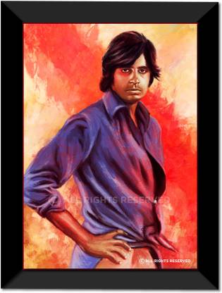 The Vintage Amitabh Bachan as Wall Frame A4 Fine Art Print