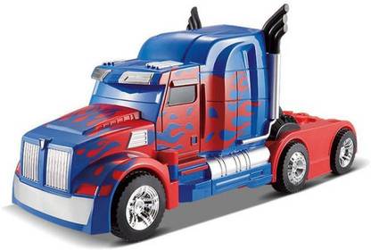 PS Aakriti Transformers One-key Transform Optimus Prime Changing Car (Blue)