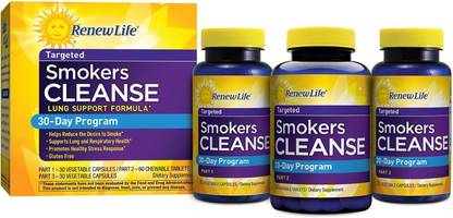Renew Life Targeted, Smokers Cleanse, Lung Support Formula, 30 Day Program, 3-Part Program