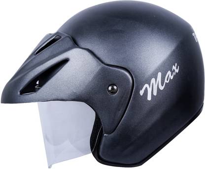 Target Max Open Face Black with Peak ISI Certified Helmet L Size Motorbike Helmet