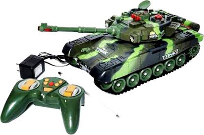 SHIVA1341 Big Size Remote Control Full Function Rechargeable Tank (Multicolor)