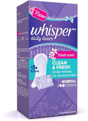 Whisper Clean and Fresh Daily Liners/Panty Liner - 20 Count Pantyliner