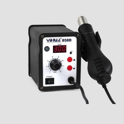 YIHUA Hot Rework Digital Station Air Solder Blower Gun 220V SMD Rework Station Hot Air Rework Soldering Station, Suitable For SMD, SOIC, CHIP, QFP, PLCC, BGA 858d 650 W Simple
