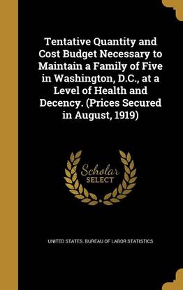 Tentative Quantity and Cost Budget Necessary to Maintain a Family of Five in Washington, D.C., at a Level of Health and Decency. (Prices Secured in August, 1919)
