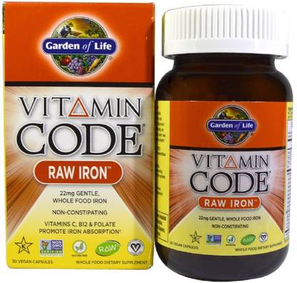Garden Of Life Garden of Life, Vitamin Code, RAW Iron, 30 Vegan Caps