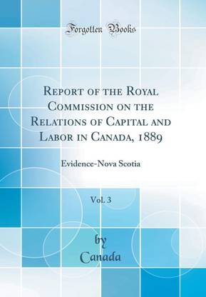 Report of the Royal Commission on the Relations of Capital and Labor in Canada, 1889, Vol. 3: Evidence-Nova Scotia (Classic Reprint)