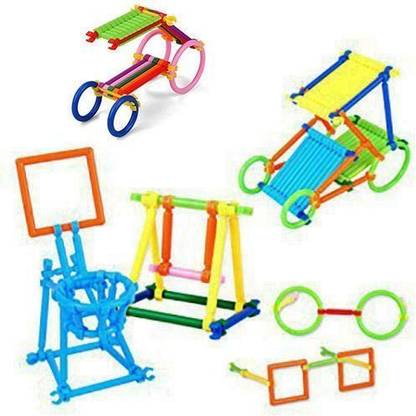 Trade Globe Assembly Magic Building Kit/Blocks- Colourful Plastic Stick Kits, Connector Set. Innovative Shapes and Designs. Construction Toys, 3D Model Structures with Numerous Geometry Plug Puzzle an Educational Game Can be Made.