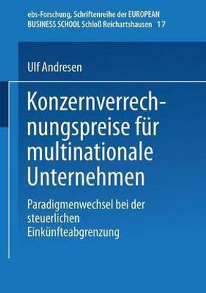 Konzernverrechnungspreise fuer multinationale Unternehmen