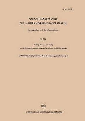 Untersuchung symmetrischer Hochfrequenzleitungen