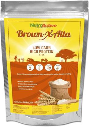 NUTROACTIVE BrownXatta, High Protein & Low Carb Keto Friendly Flour - 850 gm