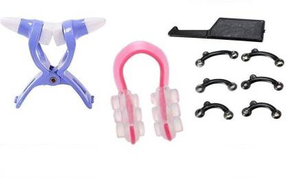 Ni Hao NOSE CLIP up shaping shaper nose clip nose lifter invisible nose nose straighter (1 blue nose,pink nose and 3 pair of invisible nose) Nose Shaper