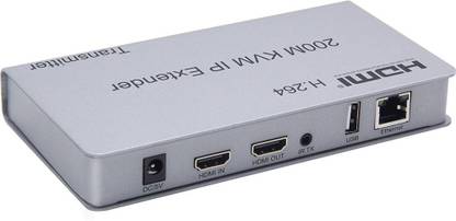 Tobo HDMI 200m KVM Over Ethernet Extender Single Cat6/7 Cable Transmitter + Receiver with USB Ports Media Streaming Device