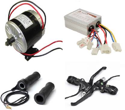 ROBOTONLINESTORE Motor with Controller, Twist Throttle, Diy Electric Bicycle Kit and E Break, 350W/24V (Black, My1016) Micro Controller Board Electronic Hobby Kit