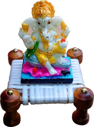 VoxBot CRGN101 Charpai Ganesha For Office Table, Decorative Showpiece  -  14 cm