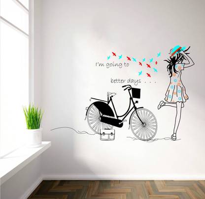 rawpockets 1 cm Wall Decals ' I'm going to better days 'Wall Stickers |PVC Vinyl | Multicolour Self Adhesive Sticker