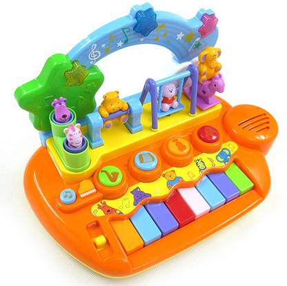 Kiddale Kids Musical Piano with Flash Light, Cartoon, Live Dancing Animals, Colorful Keyboard with 8 Keys,Musical Toy for Baby(6 Months) to Toddler, Kid(3 Years)
