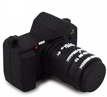 microware Camera Shape 16GB USB Flash Drive Cool Pen Drive 16 GB Pen Drive Compatible with Desktop Computer, Television, Laptop USB 2.0 Rubber Case