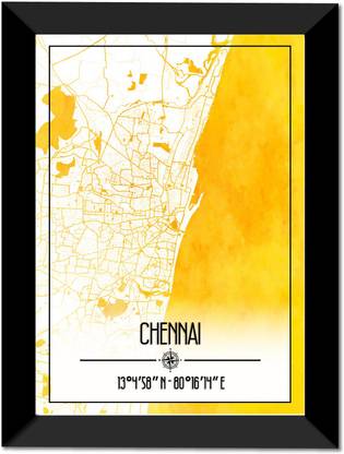Chennai Map Wall Poster / Frame Fine Art Print
