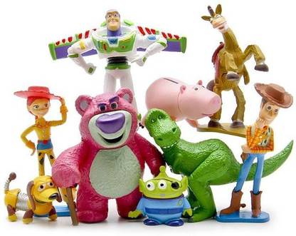 imodish Toy Story 3 Set of 9 Pcs. Sheriff Woody, Jessie, Buzz Lightyear, Bullseye, Rex, Slinky Dog, Alein 7-10 Cms. Figure