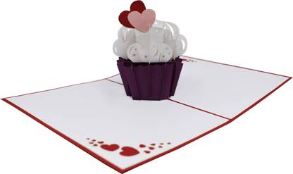 Paperkraft Cupcake Love Pop Up Greeting Card