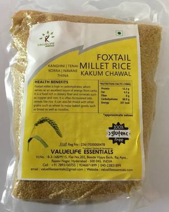 Value Life Foxtail Millet (KAKUM CHAWAL) Foxtail Millet