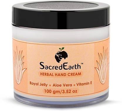SacredEarth Herbal Hand Cream - With Royal Jelly, Aloe Vera and Vitamin E