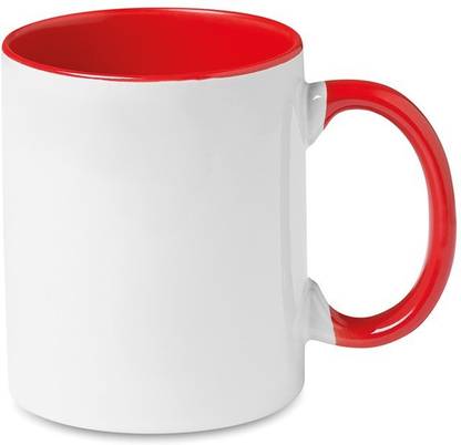personalised Inside Red Color handle mug Ceramic Coffee Mug