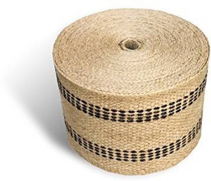 The Sofa Source Upholstery Or Craft Jute Webbing, 3.5" X 10 Yds - Natural With Black Stripes