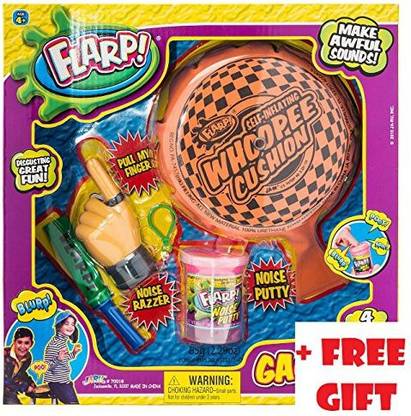 JaRu JA-RU Flarp Fart Pack (Whoopee Cushion + Whistle + Pull Finger + Flarp) #70018-1R (4667)