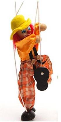 Sparik Enjoy SPARIK ENJOY Clown Hand Marionette Puppet Childrens Wooden Marionette Toys Colorful Marionette Puppet Doll Parent-Child Interactive Toys-Yellow