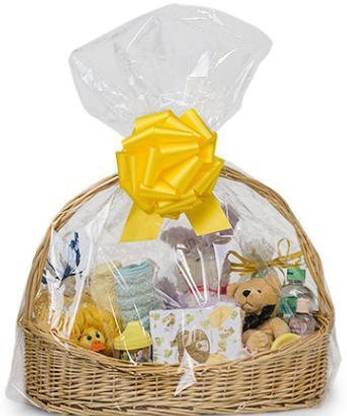 CakeSupplyShop packaged 10Pack Clear Cello/Cellophane Bags Gift Basket Packaging Bags Flat- 24" X 30"