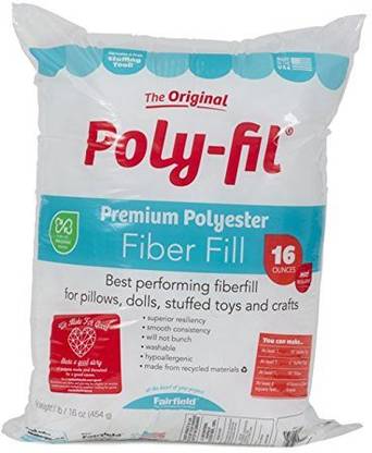 Fairfield Pf16B Poly-Fil Premium Polyester Fiber, White, 1 Bag, 16-Ounce